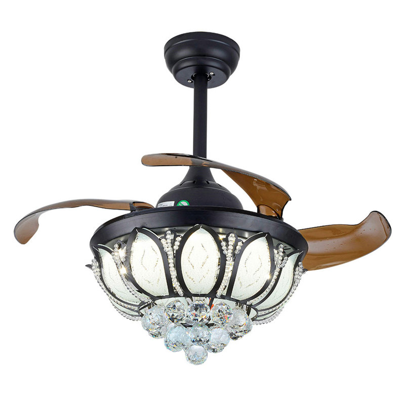 House of Hampton® 36'' Rayes 4 Blade LED Crystal Ceiling Fan with